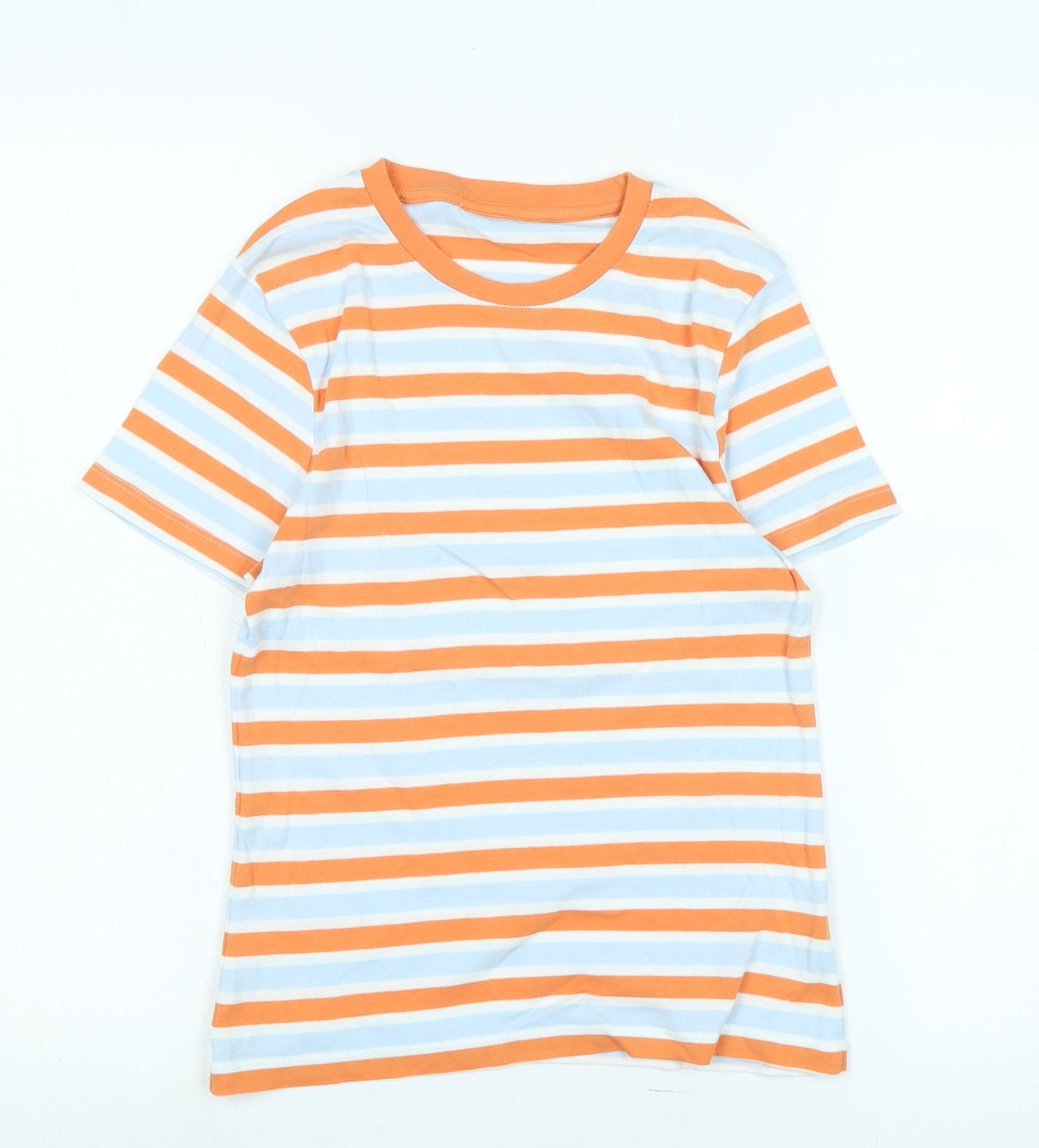 Marks and Spencer Boys Orange Cotton Basic T-Shirt Size 12 Years Crew Neck
