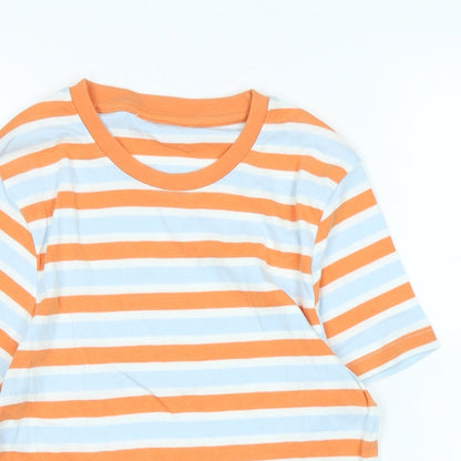 Marks and Spencer Boys Orange Cotton Basic T-Shirt Size 12 Years Crew Neck