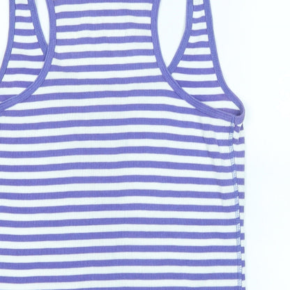 editions Womens Purple Cotton Tunic T-Shirt Size 12 Scoop Neck