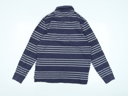 Blue Harbour Mens Blue Cotton Polo Size M Collared