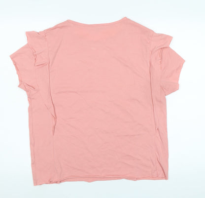 Womens UK Size M Zara Pink Basic T-Shirt