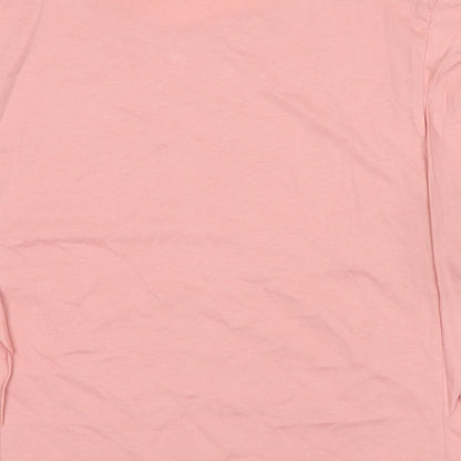 Womens UK Size M Zara Pink Basic T-Shirt