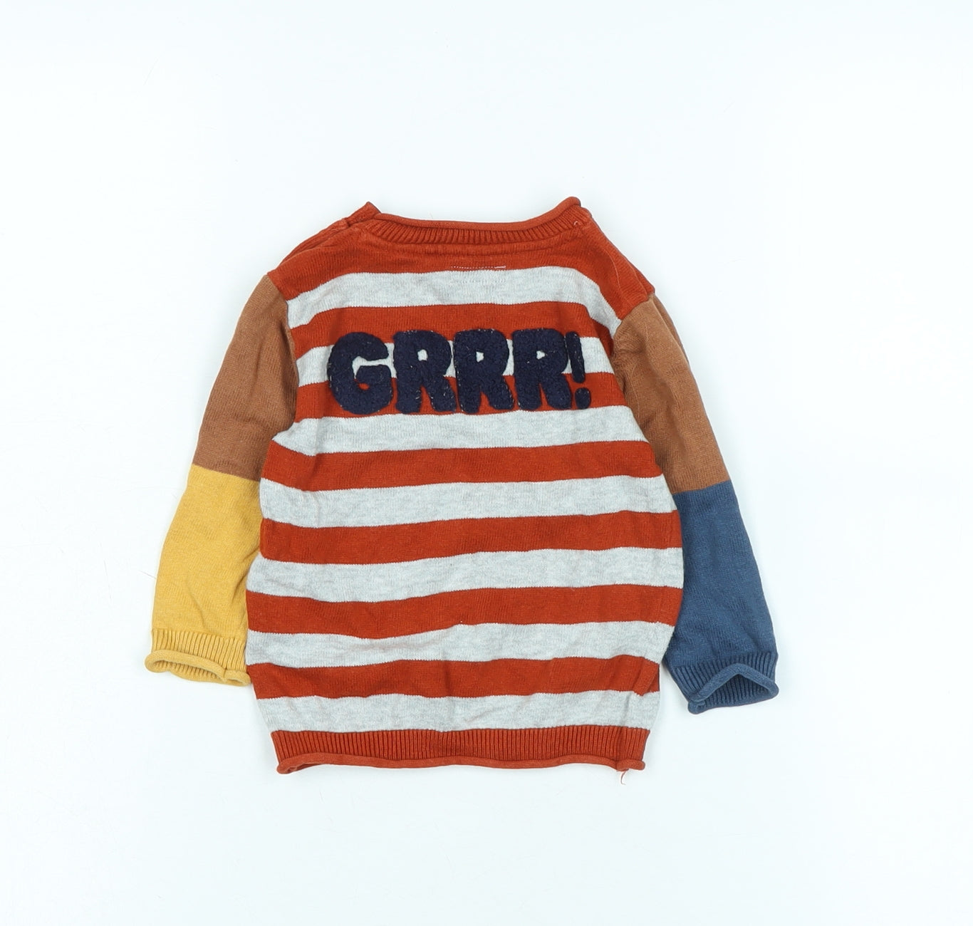 NEXT Boys Brown Cotton Pullover Jumper Size 6-9 Months - Logo -Lion