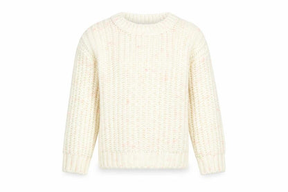 Marks and Spencer Girls Ivory Round Neck Polyester Pullover Jumper Size 5-6 Years Pullover