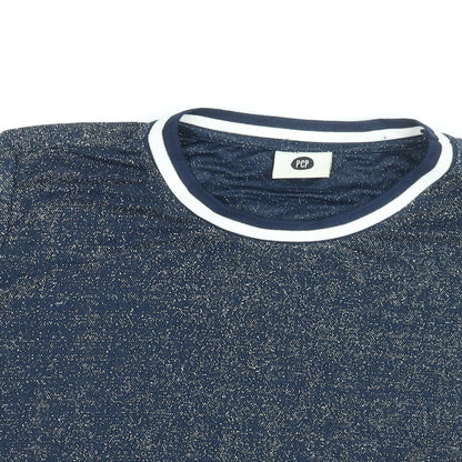 Pep Womens Blue Polyamide Basic T-Shirt Size M Round Neck