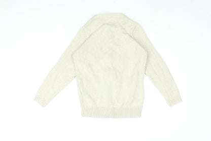 Isle Womens Beige Cotton Full Zip Sweatshirt Size 10 Zip - Size 10-12