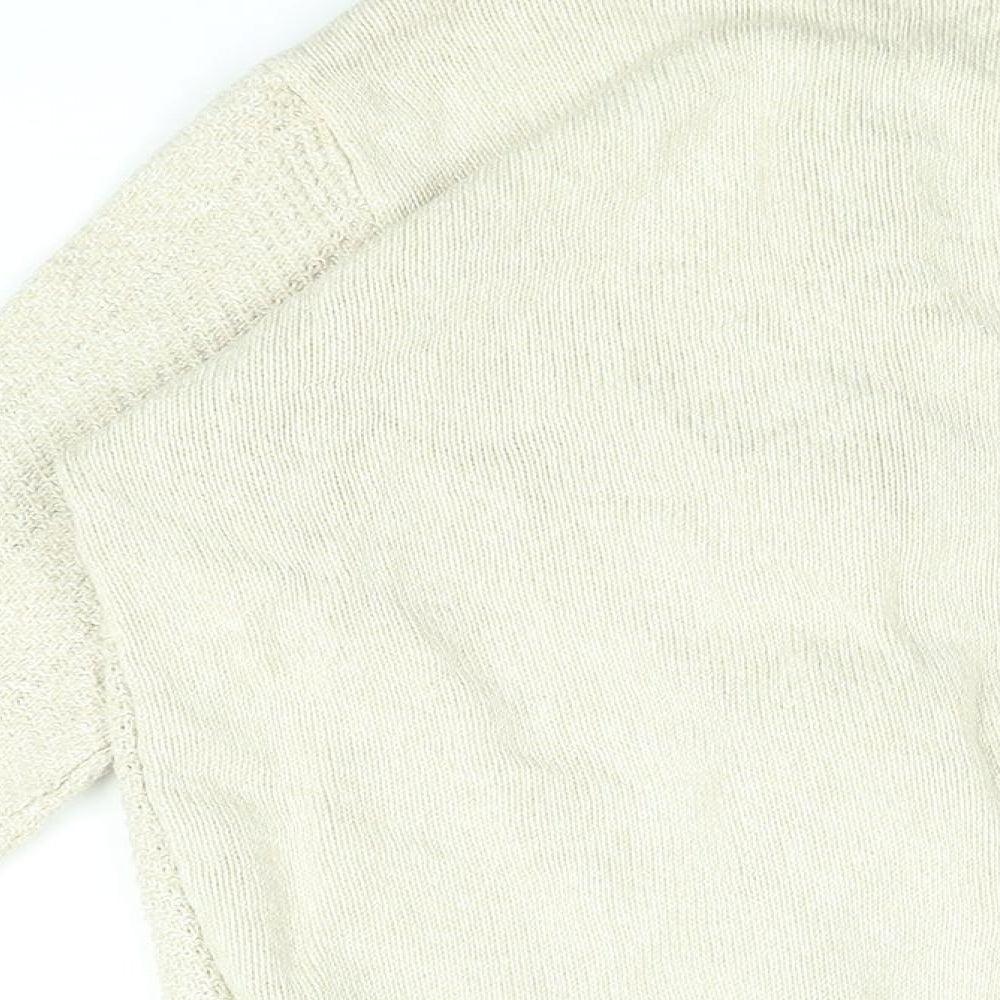 Isle Womens Beige Cotton Full Zip Sweatshirt Size 10 Zip - Size 10-12