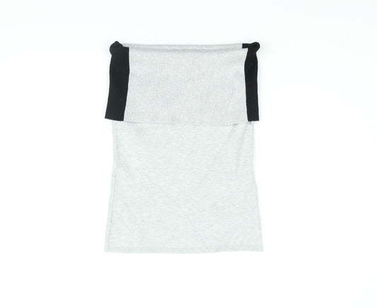 Womens UK Size XS Lindex Grey Basic T-Shirt