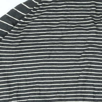 Gap Womens Black V-Neck Striped Cotton Cardigan Jumper Size L