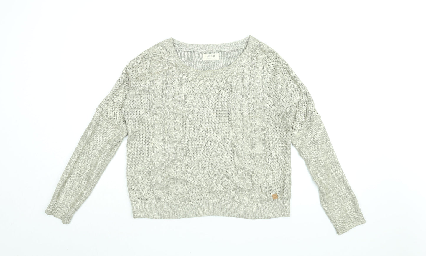 Womens UK Size M NUMPH Gold Pullover Jumper
