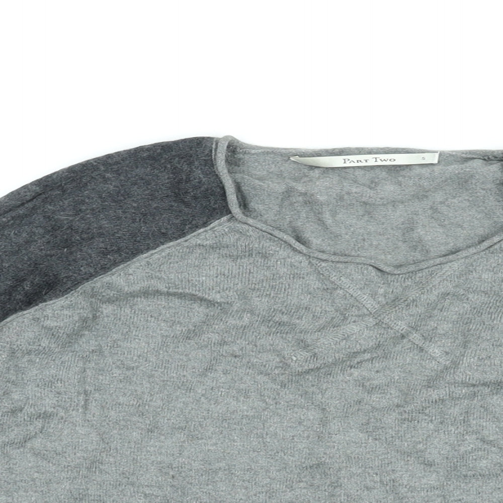 Womens UK Size S Part Two Grey Basic T-Shirt