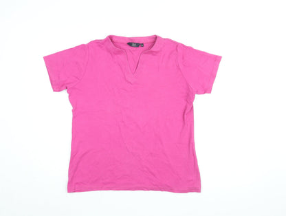 Womens UK Size 18 Isle Pink Basic T-Shirt