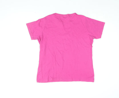 Womens UK Size 18 Isle Pink Basic T-Shirt