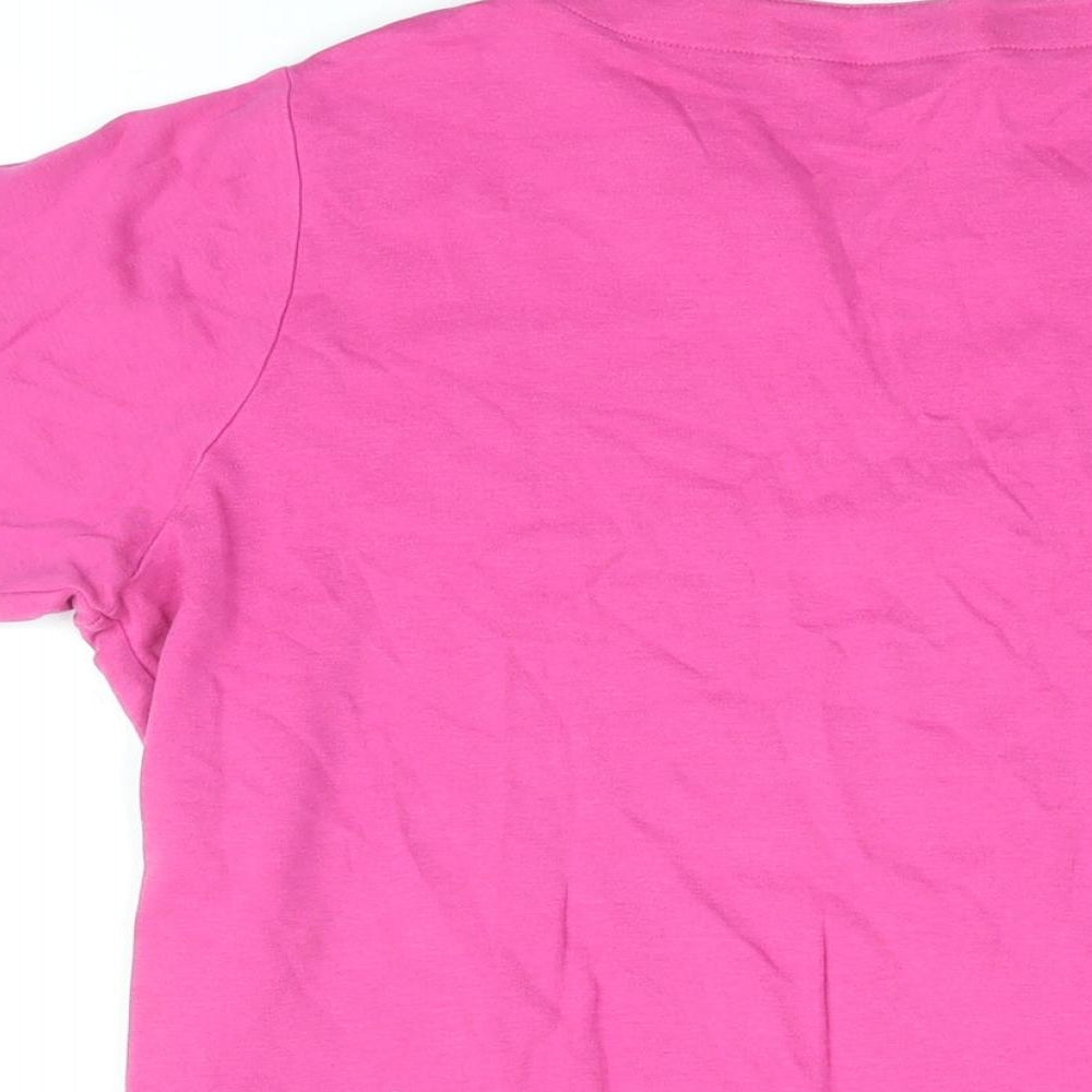 Womens UK Size 18 Isle Pink Basic T-Shirt