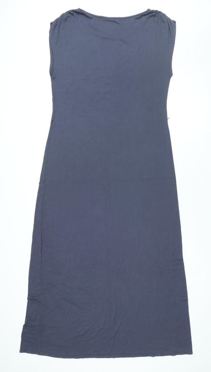 Oasis Womens Blue Viscose Shift Size L Round Neck Pullover