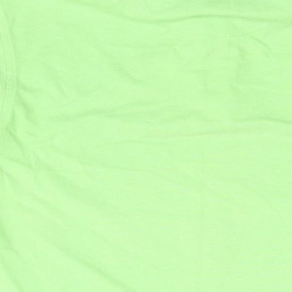 Lands' End Mens Green Cotton Polo Size M Collared Button