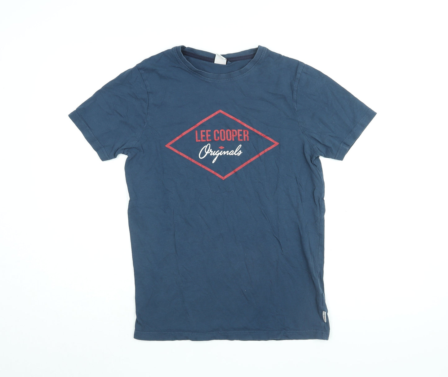 Lee Cooper Mens Blue Cotton T-Shirt Size S Round Neck - Lee Cooper Originals