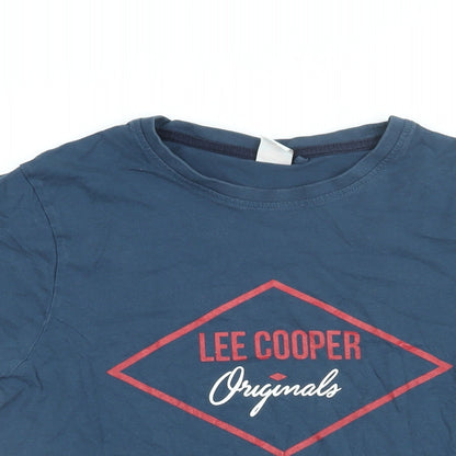Lee Cooper Mens Blue Cotton T-Shirt Size S Round Neck - Lee Cooper Originals