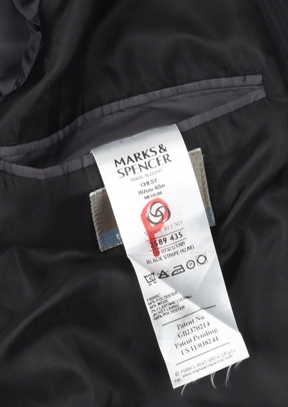 Mens UK Size 42 Marks and Spencer Regular Black Suit Jacket