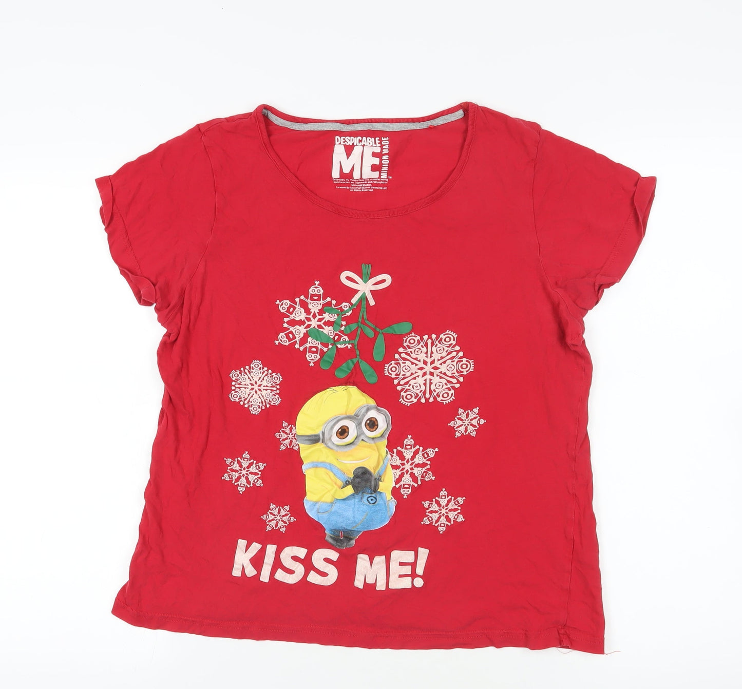 Womens UK Size 16 Despicable Me Red Basic T-Shirt