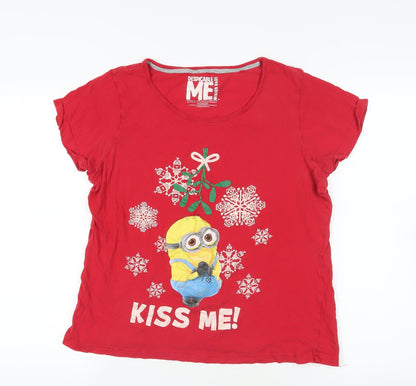 Womens UK Size 16 Despicable Me Red Basic T-Shirt