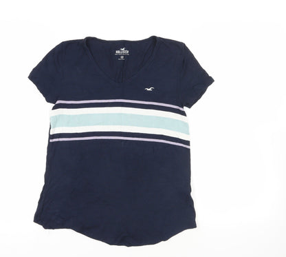 Womens UK Size XS Hollister Blue Basic T-Shirt