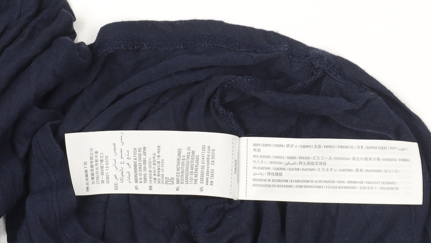 Womens UK Size XS Hollister Blue Basic T-Shirt
