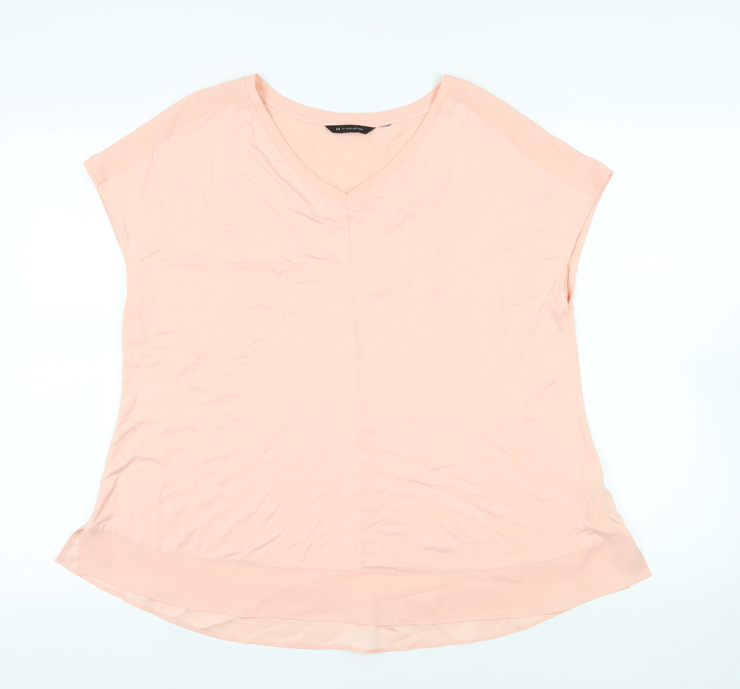Womens UK Size M Halston Pink Basic T-Shirt