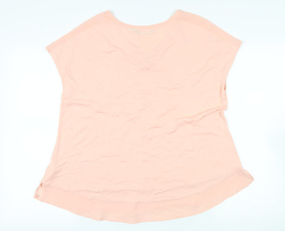 Womens UK Size M Halston Pink Basic T-Shirt