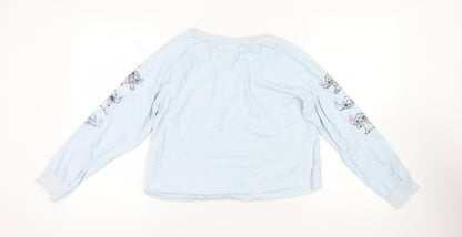 Womens UK Size M Disney Blue Basic T-Shirt