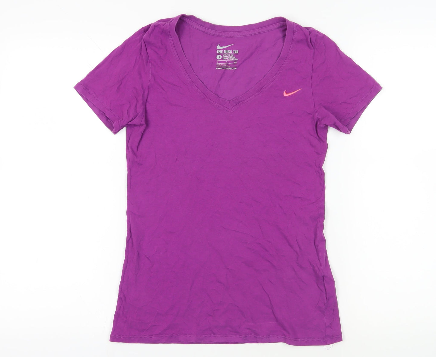Nike Purple V-Neck Women's T-Shirt, Size S