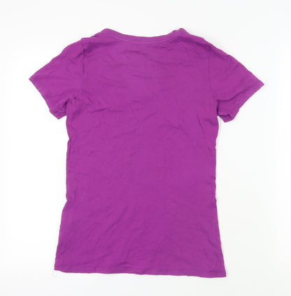 Nike Purple V-Neck Women's T-Shirt, Size S
