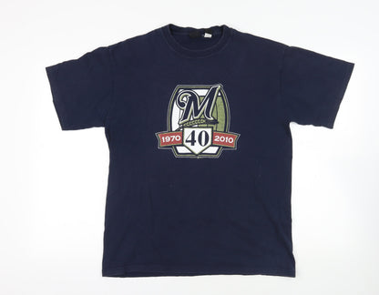 Gear for Sports Blue Cotton Crew Neck T-Shirt L