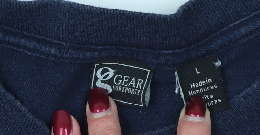 Gear for Sports Blue Cotton Crew Neck T-Shirt L