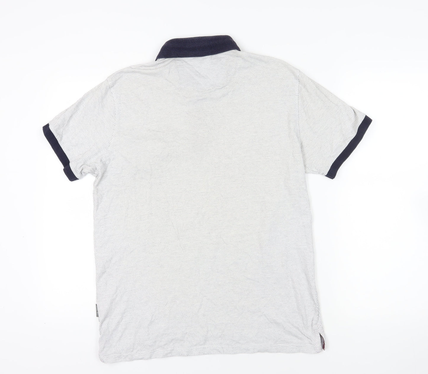 Peter Werth Grey Polo Shirt Size L Button Accents