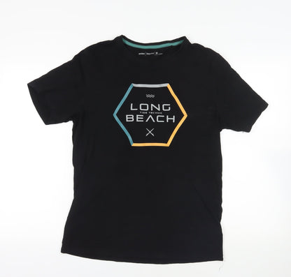Anko Black Beach Graphic T-Shirt, M, Cotton, Summer Style