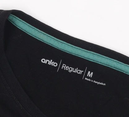 Anko Black Beach Graphic T-Shirt, M, Cotton, Summer Style