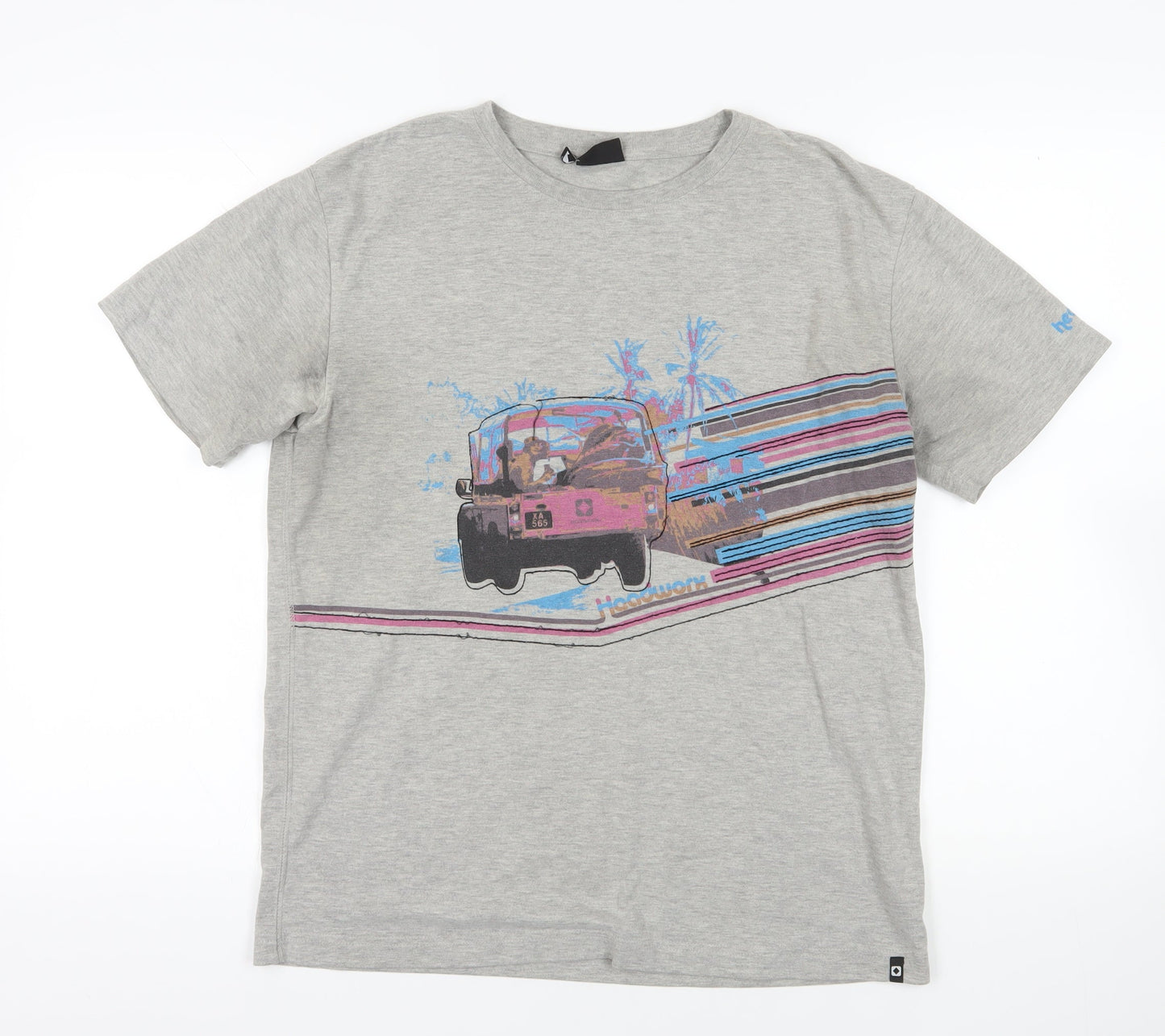needworx Grey Graphic Men's T-Shirt, Crew Neck, Regular Fit