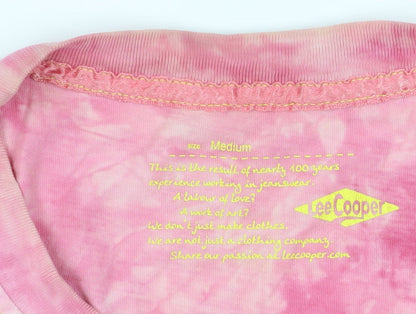 Womens UK Size M Lee Cooper Pink Basic T-Shirt