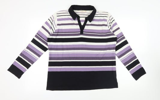 EWM Multicoloured Striped Polo Shirt L