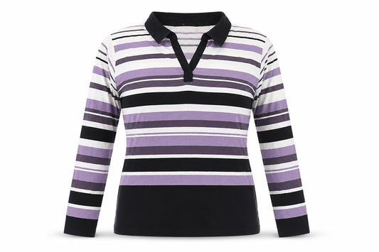 EWM Multicoloured Striped Polo Shirt L
