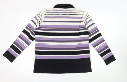 EWM Multicoloured Striped Polo Shirt L