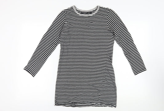 Brave Soul Striped Black T-Shirt Dress S