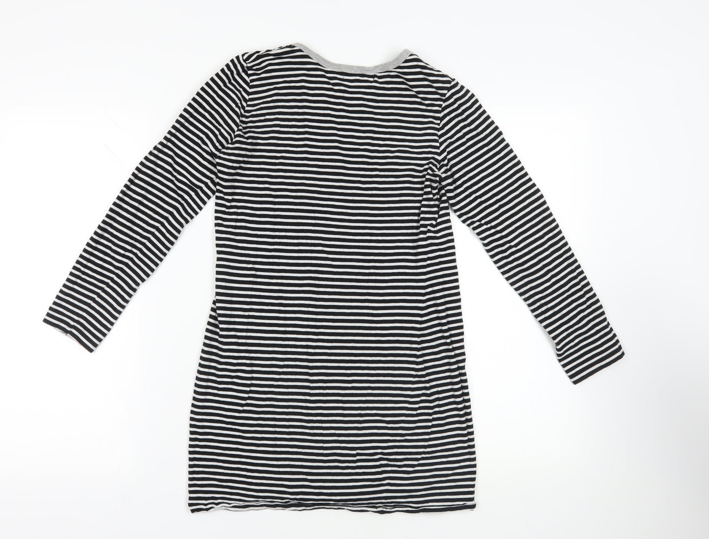 Brave Soul Striped Black T-Shirt Dress S