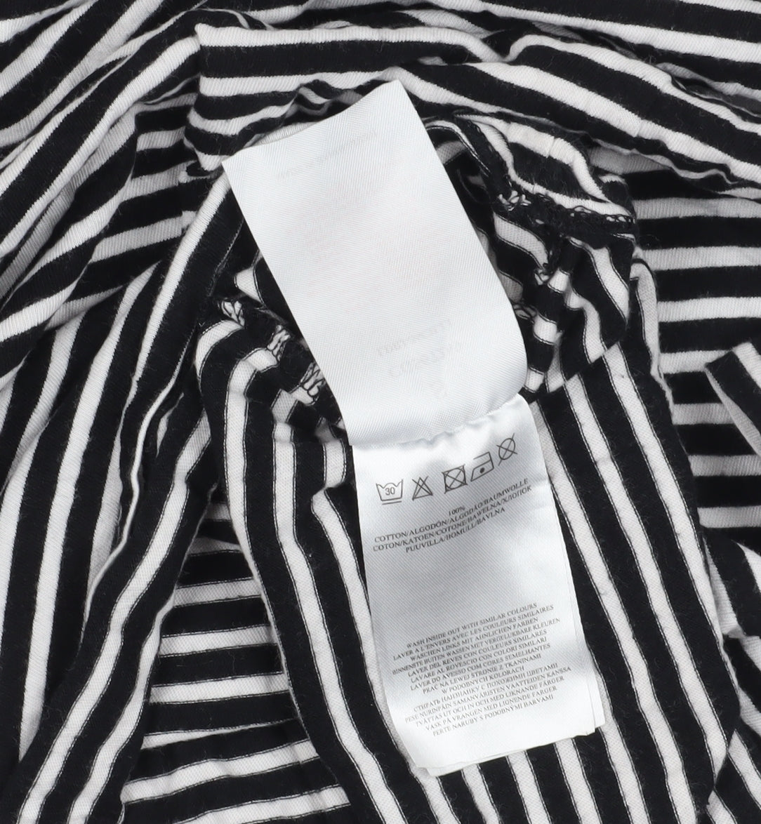 Brave Soul Striped Black T-Shirt Dress S