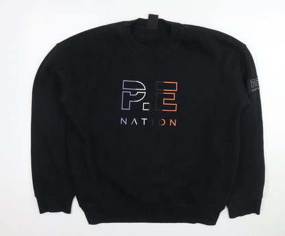 P.E Nation Womens Black Cotton Pullover Sweatshirt Size L Pullover - Logo