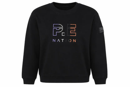 P.E Nation Womens Black Cotton Pullover Sweatshirt Size L Pullover - Logo