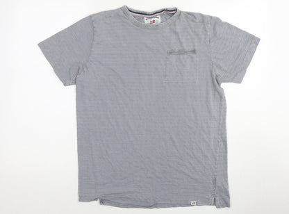 Thread & Cloth Mens Grey Cotton T-Shirt Size M Round Neck