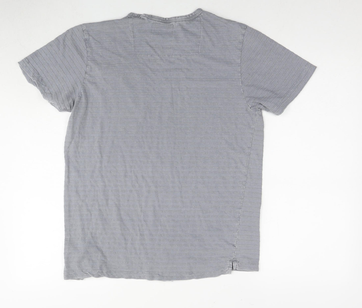 Thread & Cloth Mens Grey Cotton T-Shirt Size M Round Neck