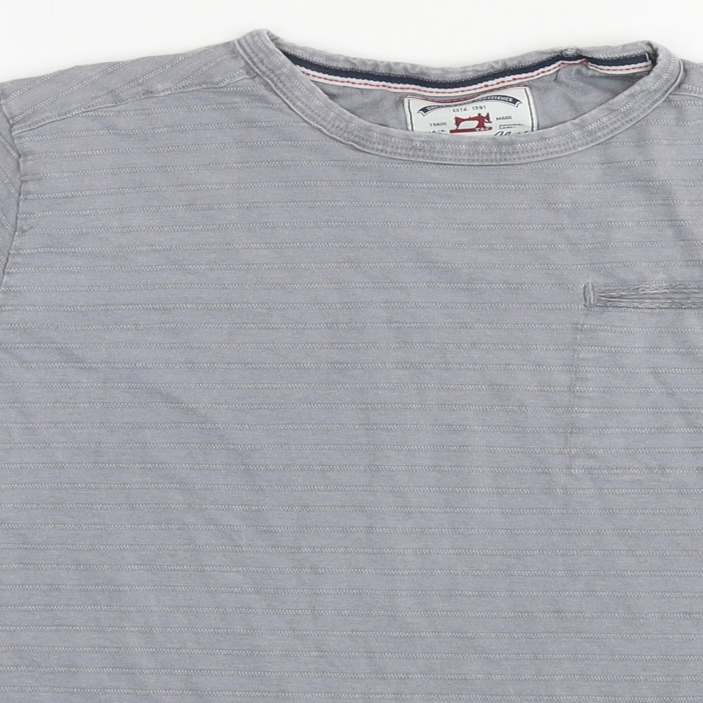 Thread & Cloth Mens Grey Cotton T-Shirt Size M Round Neck